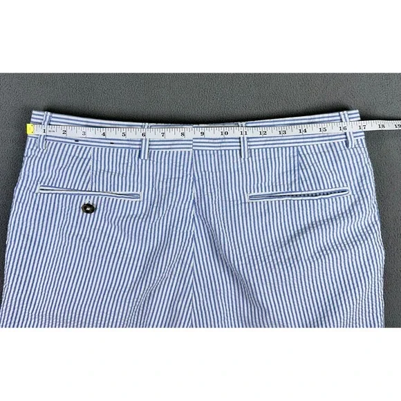 Berle‎ Shorts Mens 34 Regular Blue Hickory Seersucker Pleated Prep Trad Outdoor - Picture 5 of 9